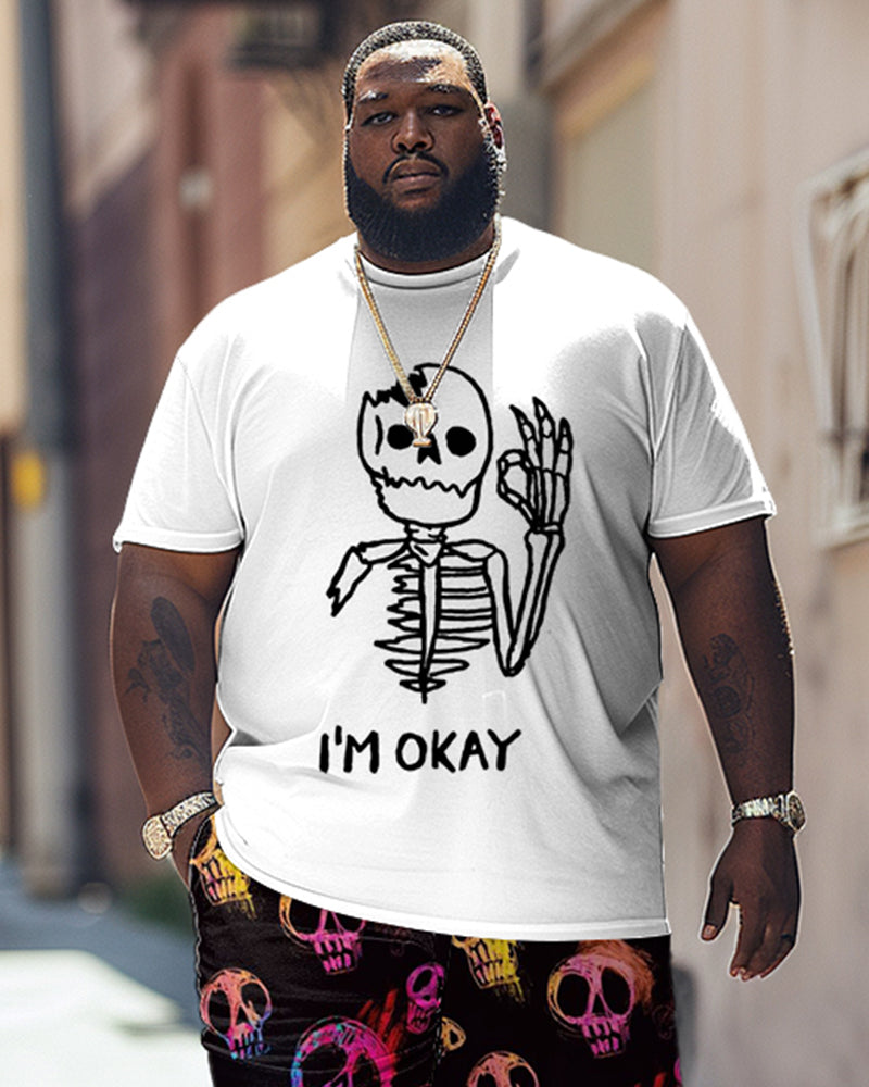 I'm Okay With Skull Print Large Men's Suit