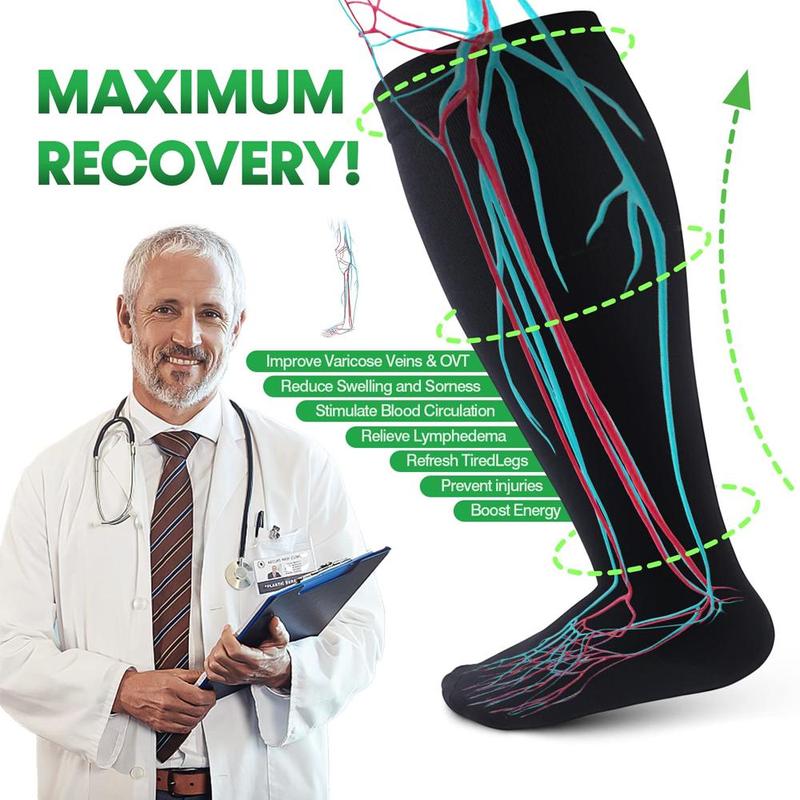 🔥2XL-7XL Solid Color Running Fitness Compression Socks For Obese Men And Women Sports Socks