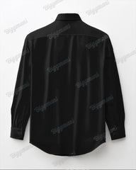 Men's Big and Tall Ethnic Style Black Gold Totem Lapel Long Sleeve Shirt
