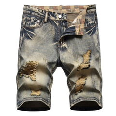 Big Men's Hole Worn Feature Fashion Trendy Street Shooting Jeans
