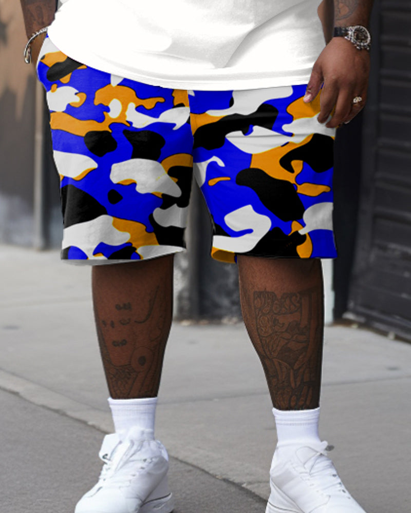 Men's Plus Size Camouflage Letter Print Large Men's Suit