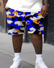 Men's Plus Size Camouflage Letter Print Large Men's Suit
