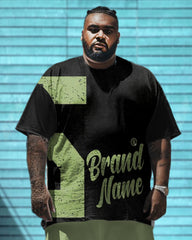 Printed Front And Back Men's Large Simple Pattern Printed T-shirt Shorts Suit