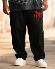 Big & Tall Men's Cosplay Reticulated Chest Spider Print T-Shirt Pants Suit