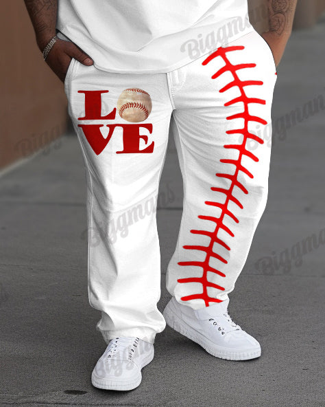 Men's Big & Tall I Love Baseball Print T-shirt and Pants Set