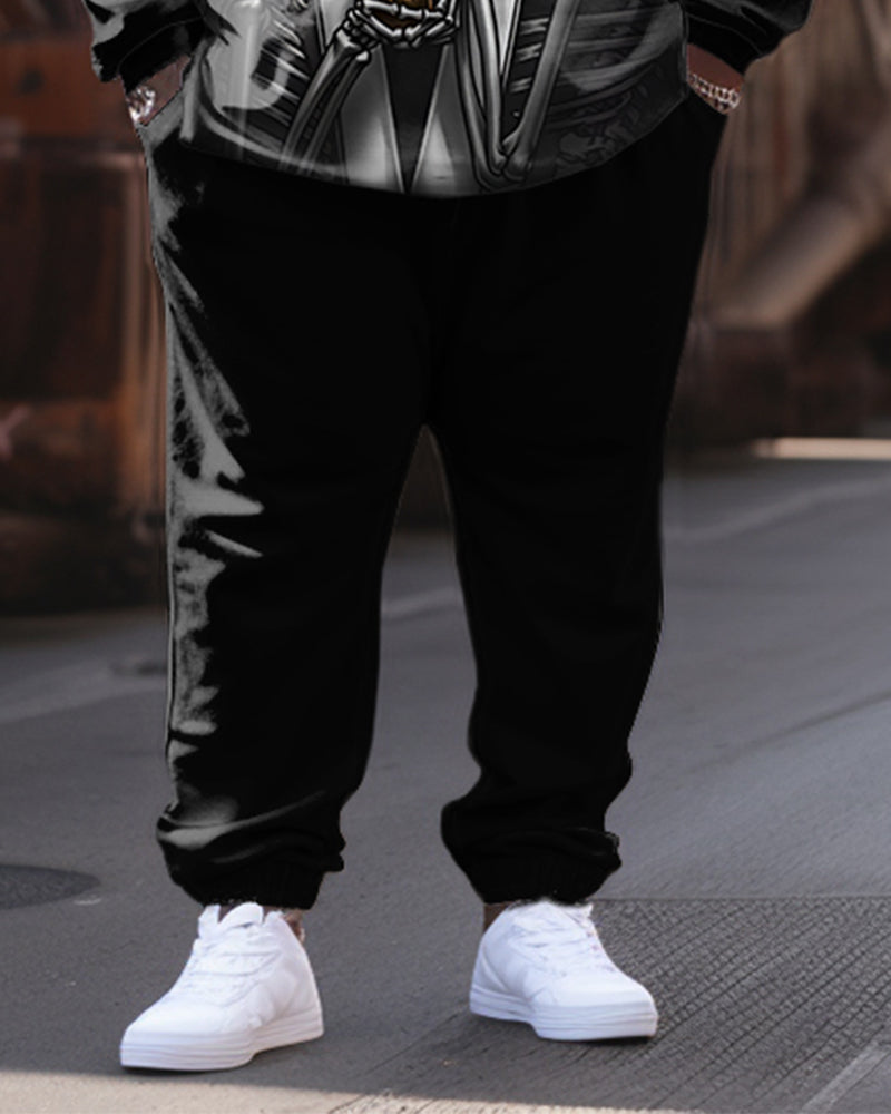 Big Men's 2 Piece Tracksuit Casual Poker Queen Hoodie Pants Set
