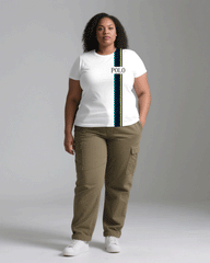 Big & Tall Men's White & Khaki Simple Stitching POLO Slogan Printing Men's And Women's Crewneck Short Sleeve T-Shirts & Covers Pants Pants Couple's Suit