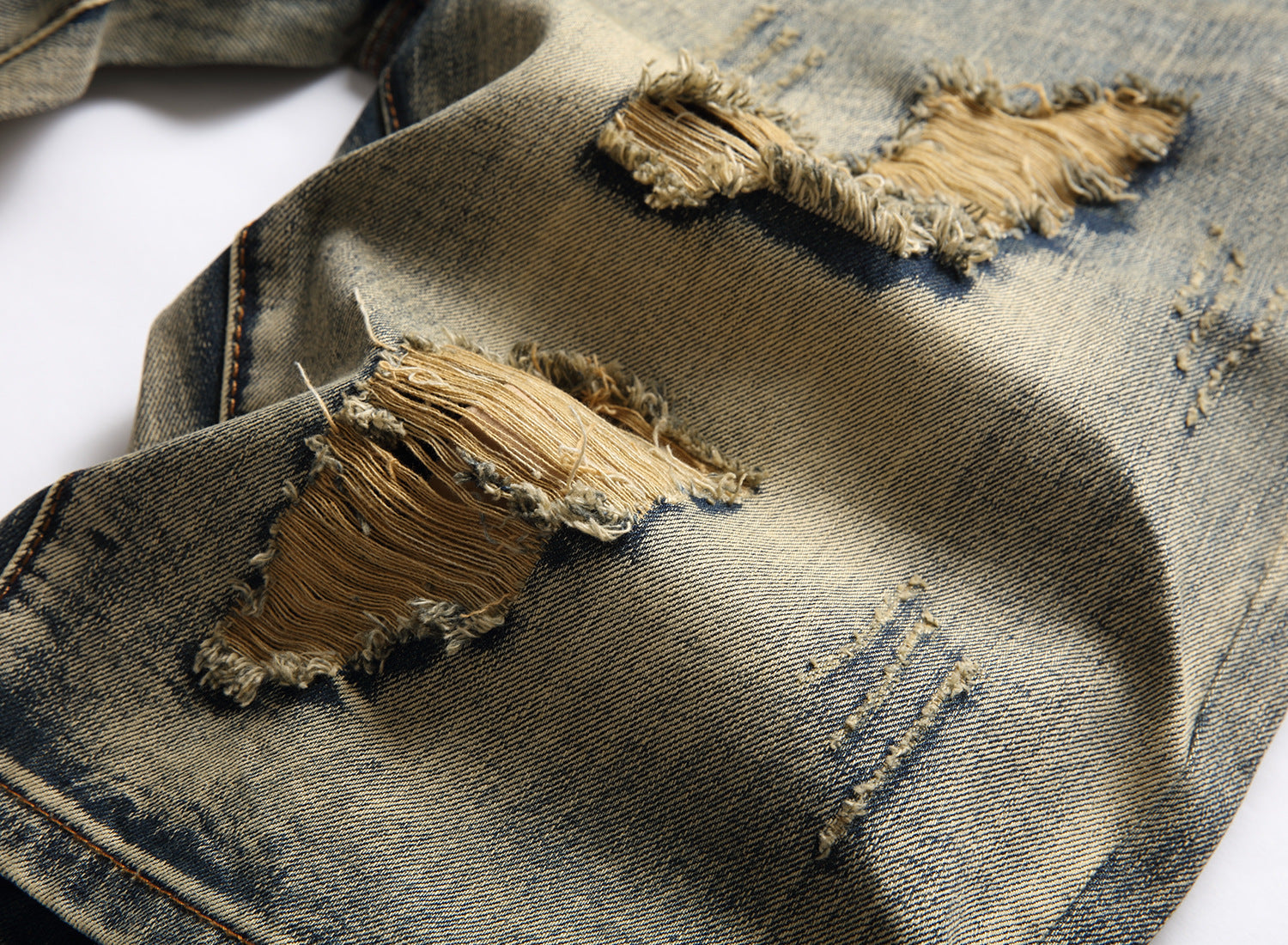 Big Men's Hole Worn Feature Fashion Trendy Street Shooting Jeans