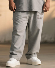 Big & Tall Men's Graffiti Floral TAKE IT EASY Alphabet Print T-Shirt Trousers Suit