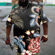 Men's Plus Size Sport Street Floral T-Shirt