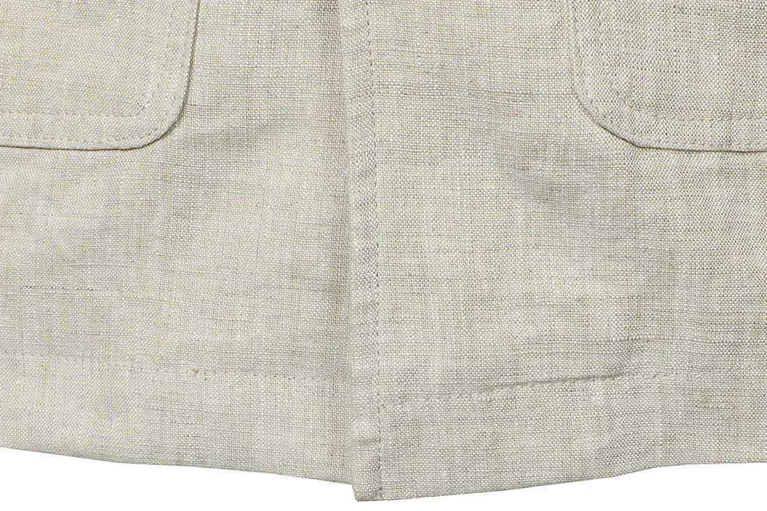 M-5XL Men's Casual Linen Jacket With Laps And Multi-Pockets