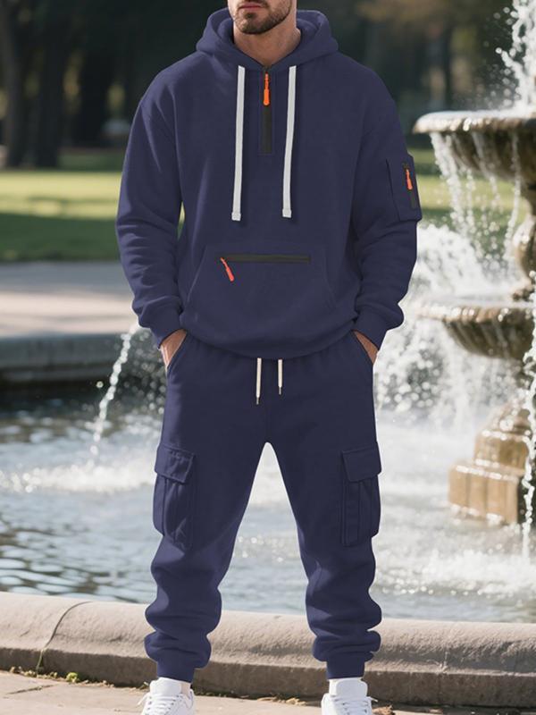 Christmas exclusive sale!Men’s Winter Fleece-Lined Set – Warm Casual Workwear Outfit with Multi-Pocket Jacket & Pants