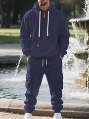 Christmas exclusive sale!Men’s Winter Fleece-Lined Set – Warm Casual Workwear Outfit with Multi-Pocket Jacket & Pants