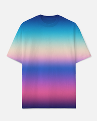 Big Guys Vibrant Blue Theme Gradient Outdoor Chic Short-Sleeve T-shirts