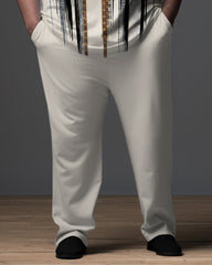Men's Big & Tall Abstract Graphic Zip Polo Shirt & Pants 2-Piece Set