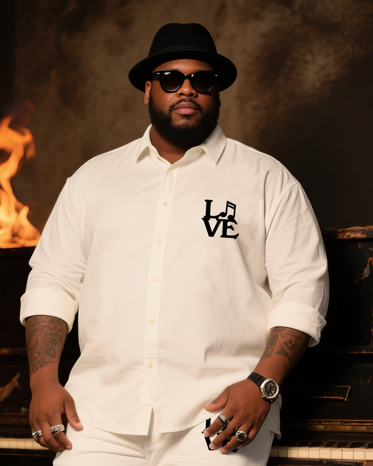 Big Boy Must Have 2025 Holiday Party Love English Music Meets Long Sleeve Shirt Trousers Suit