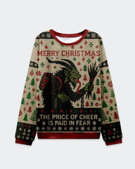 Big & Tall Men's Christmas Cthulhu Style Printed Crewneck Ugly Sweater