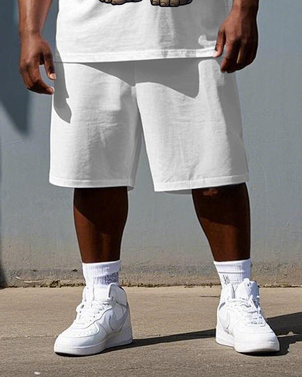 Big & Tall Men's Gorillas with Burritos Print Casual Short Sleeve T-shirt 2-Piece Set