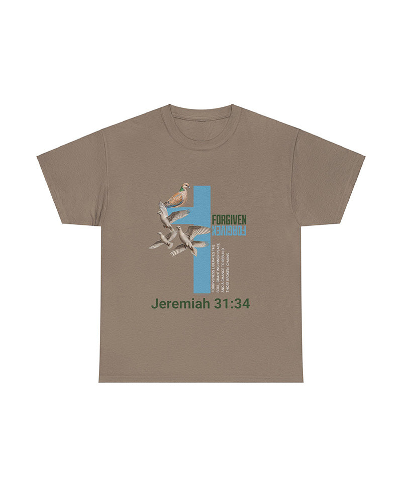 Women's Plus Size Bible Scripture Forgiven Round Neck Short Sleeve T-Shirt