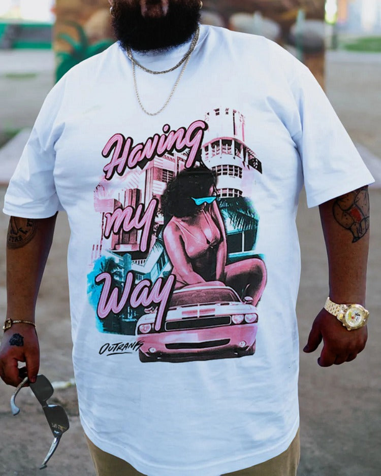 Plus Size White Haning My Way T-Shirt