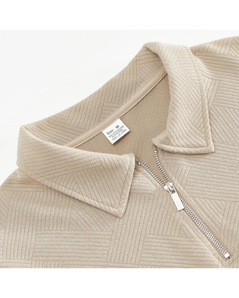 S-3XL Simple Solid Color Half-Zipper Lar Long Sleeve Sweatshirt