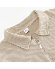 S-3XL Simple Solid Color Half-Zipper Lar Long Sleeve Sweatshirt
