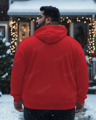 Big Guy's Christmas Santa Claus Cosplay Print Hoodie Sweatshirt
