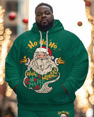 Men's Have A Wonderful Christmas! Alphabet Print Plus Size Hoodie Suit