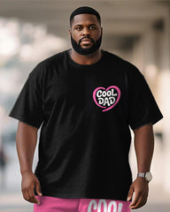 Men's Plus Size Father's Day COOL DADS Text Print Short Sleeve T-Shirt Shorts Suit
