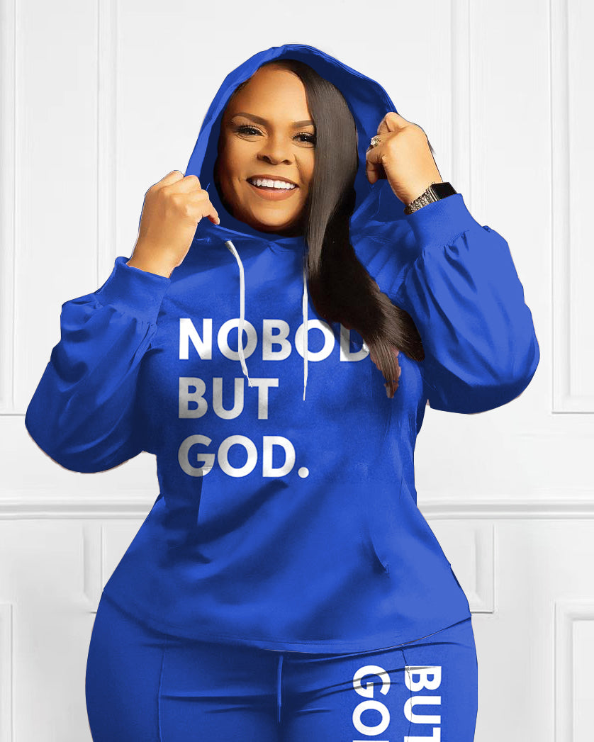 Women's Nobody But God Plus Size Hoodie Suit