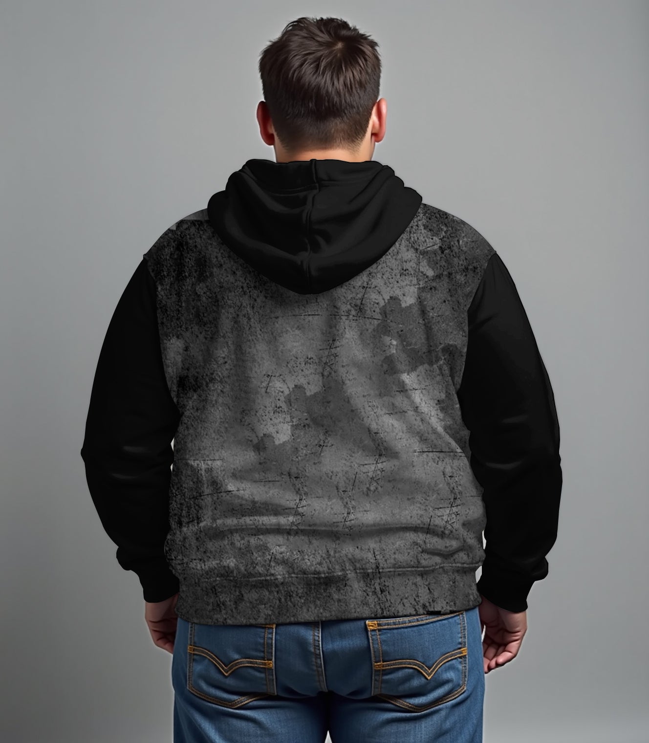 Men's Big and Tall Poker Spades Queen Zip Hoodie