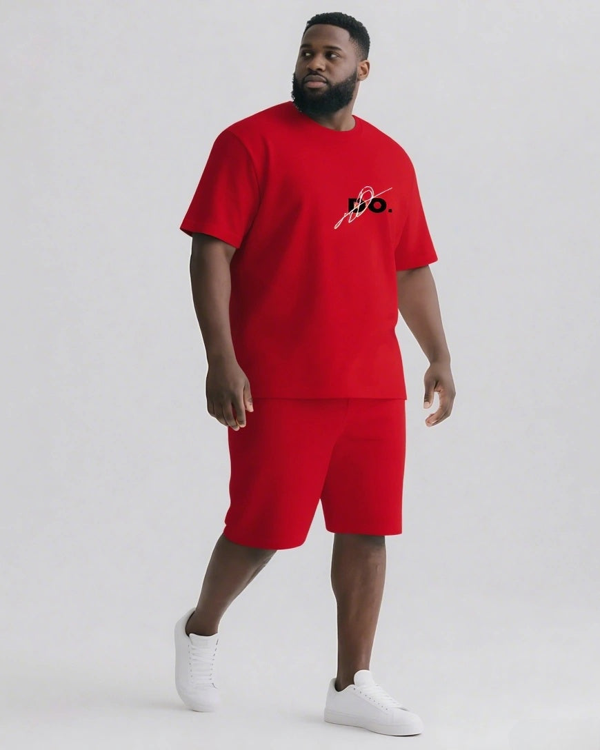 Do Like You Already Won Men's Big & Tall Casual Lettering T-shirt 2-Piece Set