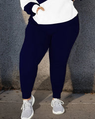 Women's Big & Tall Blue Stripe Hoodie and Jogger Pants Set