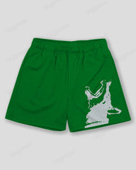 Big & Tall Men's Snarling Dog Graffiti Print Sports Mesh Quick-Dry Shorts