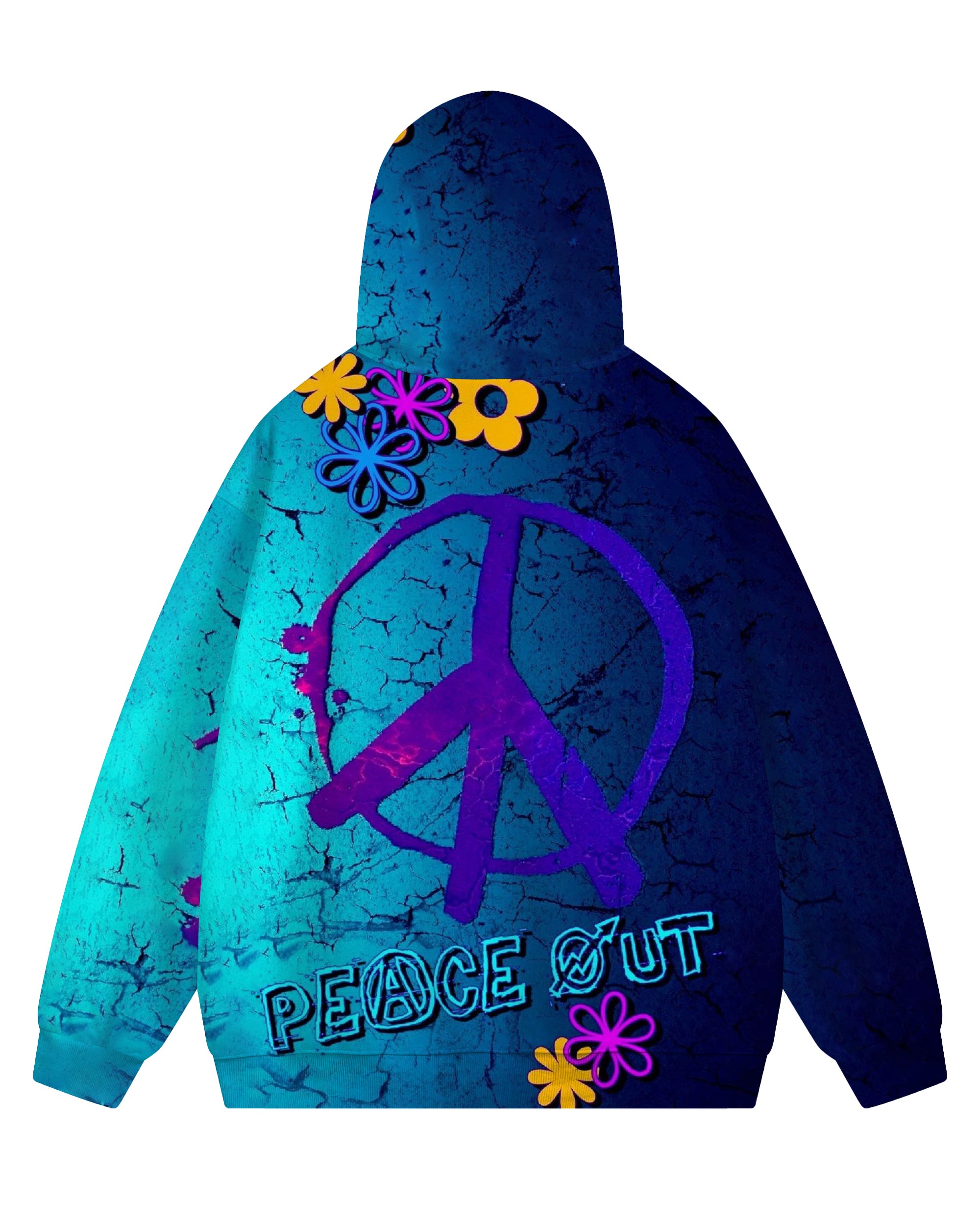 Women's Big and Tall Blue Floral Peace Hoodie Set (Pack of 2)