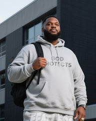 Big & Tall Men's Daily Leisure. Original Design Academy Style GOD ROTECTS. Fearless Hoodie Shorts Suit