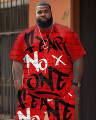 Street Hip Hop Alphabet Print Large Men's Set