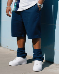 Men's Plus Size Fashion Color Creative Striped Polo English Printed T-Shirt Shorts Suit