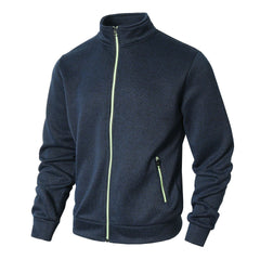 S-3XL Men's Autumn And Winter Stand Collar Cardigan Sweater Fleece-lined Knitted Coat