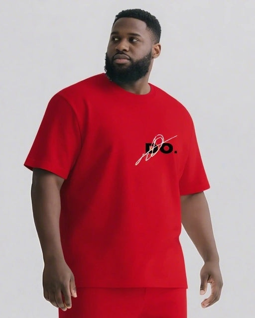 Do Like You Already Won Men's Big & Tall Casual Lettering T-shirt 2-Piece Set