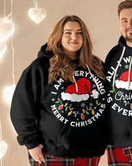 Couple Big & Tall Casual All I Want for Christmas Is Everything Lettering Hoodie Set