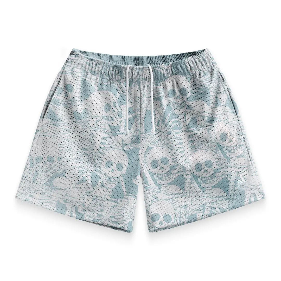 Street Style Plus Size Skull Breathable Shorts