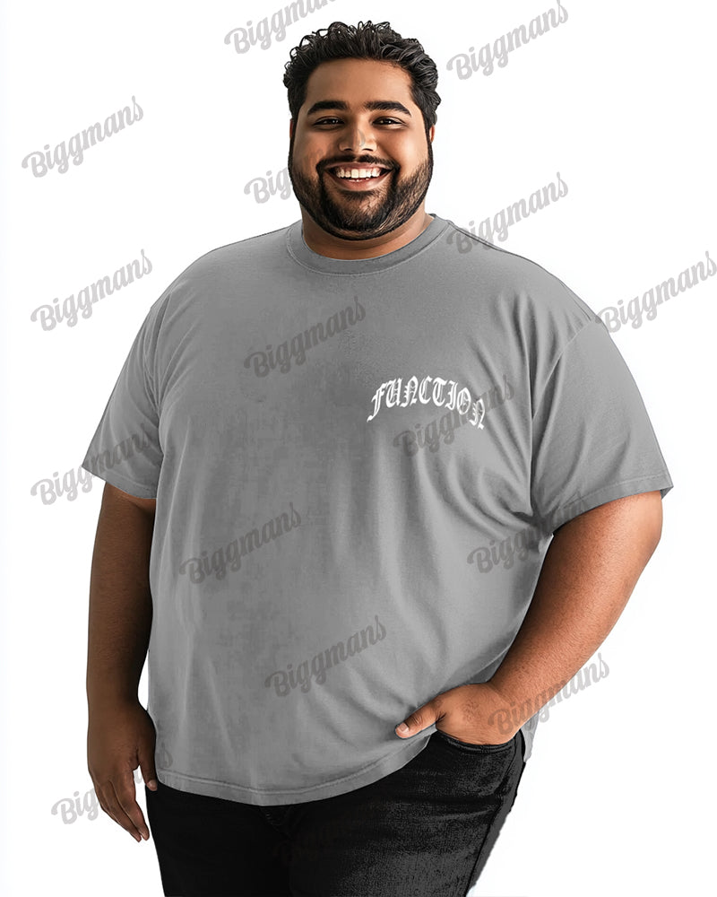 100% Cotton-Back Motorcycle Pattern Men's Loose Plus Size Short Sleeve T-Shirt