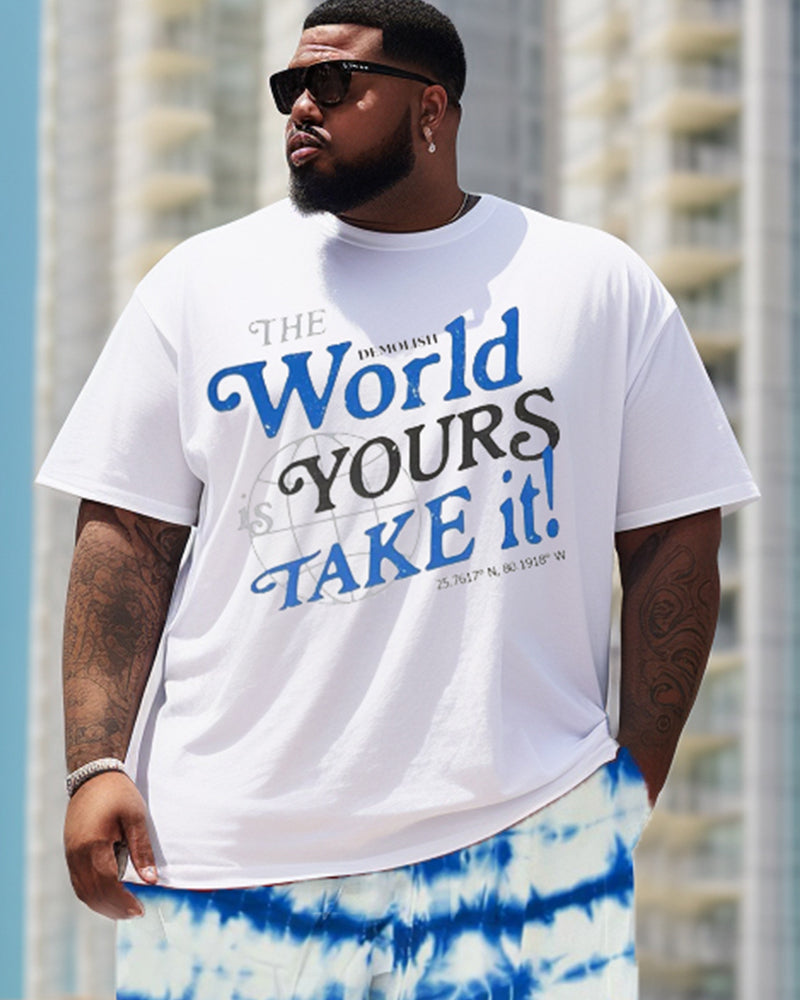 Contrast Tie Dyed Banner Personalized Printed Large Men's Set