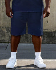 Men's Simple Letter BEACH Coconuts Printed Casual Big Size Short Sleeve T-shirt Shorts Set