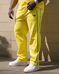 Big Boy Casual Sports Football Style Football Fans Creative Stripe Crewneck Short Sleeve T-Shirt Trousers Suit