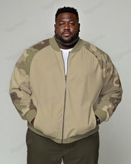 Men's Daily Casual Camouflage Colorblock Print Big & Tall Long Sleeve Jacket