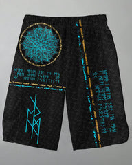 Men's Plus Size Nine Worlds Print T-Shirt Shorts Suit