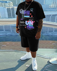 Men's Daily Casual Eyes Printed Short Sleeve T-Shirt Set