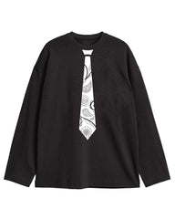 Men's Plus Size Paleys Flower Fun Suit Tie Design Print Long Sleeve T-Shirt Trousers Suit